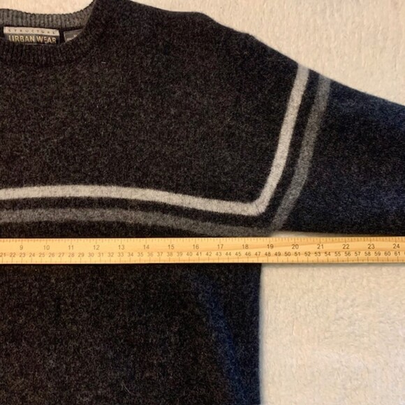 Structure Urban Wear Mens Charcoal Gray 100% Lambswool Knit Sweater Actual Sz M - Picture 7 of 8